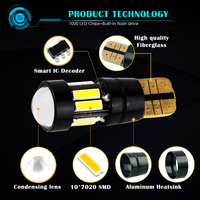 Ampoule LED Strobe Flash T10 W5W 7020 SMD Blanche 12V 150LM pour feux de position latéraux, dôme intérieur et éclairage de plaque d'immatriculation 194 168