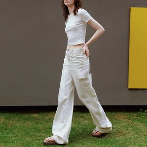 Nueva Llegada: Jeans de Pierna Ancha de Cintura Baja con Efecto Desgastado Plateado, Transpirables, Teñido con Efecto Sucio, Bolsillos Rectos, Decoración con Remaches, Primavera - Product Image 6