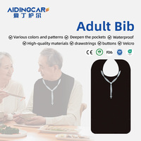 Bavoirs pour adultes en tissu éponge, résistants, réutilisables, unisexe, pour personnes âgées, imperméables, sans latex, avec fermeture auto-agrippante, lavables en machine, vente en gros