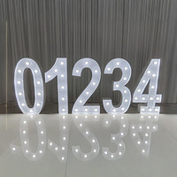 Grandes lettres lumineuses LED de 4 pieds, chiffres en métal pour toile de fond de mariage, fête d'anniversaire, personnalisables RGB blanc chaud