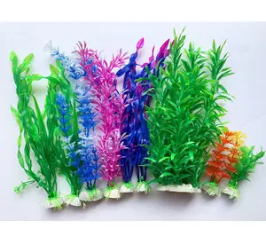 Planta acuática Artificial de plástico, adorno de decoración para acuario, pecera, planta de agua