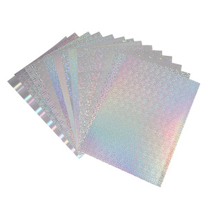 14 Tipos de Cartulina A4 Personalizada con Patrón Láser Iridiscente, Papel Metálico Dorado y Plateado con Efecto Espejo, Tarjetas de Regalo de Tamaño Personalizado ABI - Product Image 6