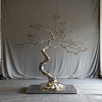 Sculptures d'art en acier inoxydable personnalisables de grande taille, style contemporain, arbre de vie, décoration de centre commercial