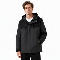 Veste OEM pour Homme – Blouson Décontracté Hiver Homme à Blocs de Couleurs, Coupe-Vent à Capuche, Vêtement d'Extérieur Noir Vierge – Fabricant de Vestes