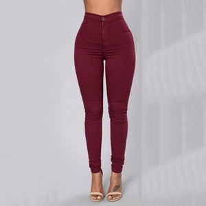 QY leggings minces femmes leggings multicolores femmes nouveau style taille haute moulant grande taille 2020 mode <span class=keywords><strong>jeans</strong></span> stretch - Product Image 4