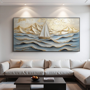 Quadri Moderni con Cornice, Arte Murale Paesaggio Marino con <span class=keywords><strong>Barche</strong></span>, Dipinto in Cristallo e Porcellana per Soggiorno e Arredamento Casa - Product Image 4