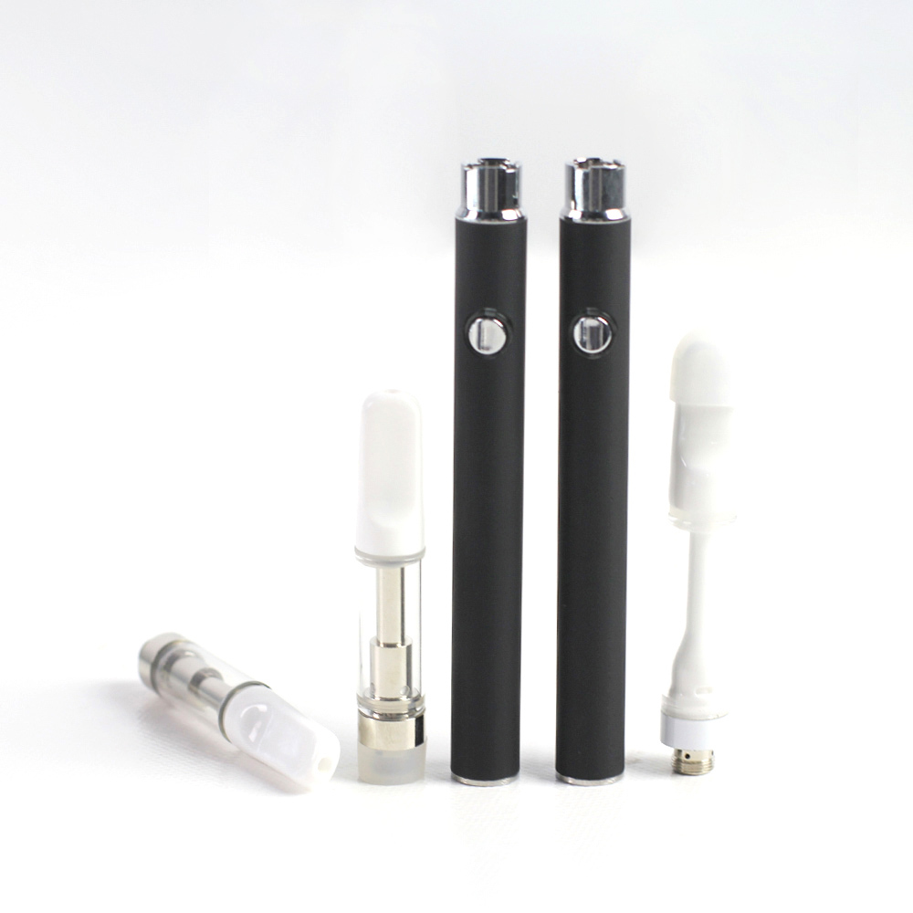 Disposable 0.5ml ceramic coil gold vape cartridges cbd oil hookah weed smoking vaporizer pen