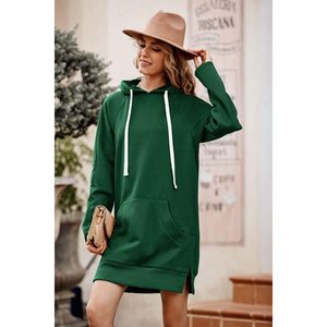 Vestido Sudadera FOXA para Mujer, Holgado, con Capucha, Manga Larga, Informal, Tejido, con Bolsillo Canguro, Ropa de Invierno - Product Image 4