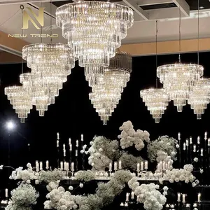 आधुनिक डिजाइन इनडोर सजावट की दुकान विला शादी हॉल एक्रिलिक लक्जरी झूमर का नेतृत्व किया