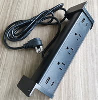 Multiprise Baiyou standard US, 3 prises CA, 2 ports USB Type-C, 15A, ignifuge, rallonge murale en PC