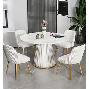 Customized size slate top dining table sintered stone top able hot sale in Honduras White Top
