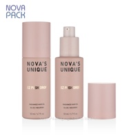Flacon pompe en verre couleur pastel néon mat rose beige nude pour sérum, emballage cosmétique 30ml 40ml 50ml 60ml 80ml avec bouchon rose