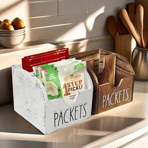 Moderna Caja de Almacenamiento de Especias de Bambú con Divisores de Aluminio, Plegable, Portátil, de 1-3L de Capacidad, Exhibidor Rectangular para Condimentos - Product Image 2