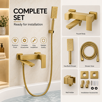 Système de douche mural de luxe moderne en or brossé pour baignoire, ensemble de douche pluie en acier inoxydable 304