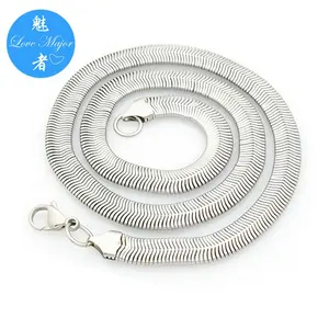 8mm Wide Stainless Steel Snake Chain Necklace of Fashion Jewelry MJNL-157 S