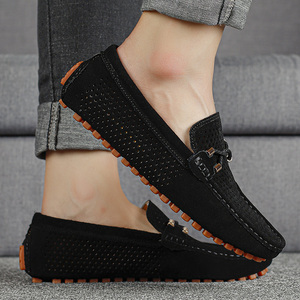 Mocassins en cuir 4 saisons pour hommes de grande taille, chaussures à coudre faites à la main, fermées, respirantes, pour la marche et la conduite décontractées, OEM - Product Image 3
