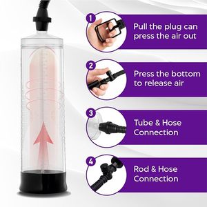 Pompe à vide pour pénis masculin avec valve métallique pour hommes, agrandissement manuel du pénis, stimulateur de croissance du pénis, outil d'entraînement pénien masculin, jouet sexuel pour adultes - Product Image 5