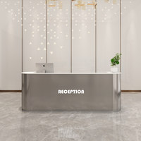 Barre lumineuse en acier inoxydable Arc, style luxe minimaliste moderne, pour comptoir de réception, rangement pour salon de beauté, magasin de vêtements, salon de coiffure, yoga
