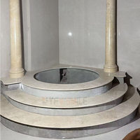 Médaillon de sol rond personnalisé en marbre découpé au jet d'eau pour la décoration des sols des halls d'hôtels