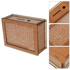 Otros Juguetes Educativos, Hucha de Madera con Contador, Hucha de Escritorio, Regalo para Niños, Artesanía de Madera, Caja de Ahorro de Madera - Product Image 2