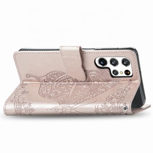 Custodia a Portafoglio per <span class=keywords><strong>Samsung</strong></span> S26 Ultra S25 con Porta Carte di Credito, in Pelle PU Goffrata con Motivo Farfalla e Fiore - Product Image 5