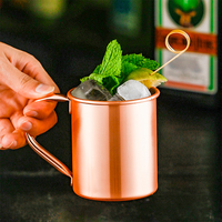 Vente en gros de tasses à Moscow Mule en acier inoxydable 304 plaqué cuivre de 14 oz (410 ml) avec poignée, pour la bière et les boissons