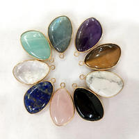 Collier pendentif en pierre naturelle irrégulière Agate Œil de Tigre, Collier en Quartz Rose avec chaîne perlée en pierres précieuses pour femmes, pour la guérison