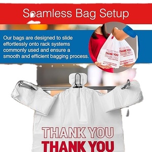 Chinese Factory Price Thank You T-Shirt <b>Bags</b> (11.5" X 6.5" X 21") HDPE Material Hand Length Handle for Feature for Grocery - Product Image 3