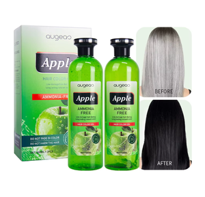 500mlx2 Fábrica al por mayor Etiqueta privada Apple Gel Color Crystal Black Hair Dye - Product Image 1