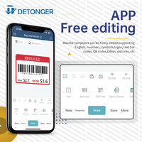 DETONGER P1 téléphone/tablette/PC/Mac imprimante de codes à barres Blue Tooth Portable étiqueteuse thermique
