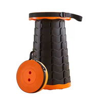 Tabouret pliant portable chaise de file d'attente de métro en plastique léger et camping en plein air pêche avec sac de transport tabouret télescopique