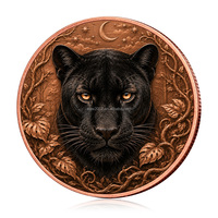Pièce de monnaie commémorative en cuivre pur de 1 oz avec motif animal prédateur sauvage, relief 3D, cadeau souvenir avec design personnalisé