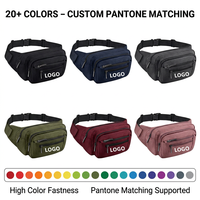 Sac banane multi-compartiments en polyester recyclé certifié GRS, imperméable, avec sangle réglable, pour activités de plein air et voyages