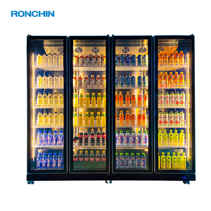 Витрина для супермаркета, холодильники для пива, вертикальный дисплей, большой холодильник с морозильной камерой со стеклянными дверями, 4 двери - Product Image 2