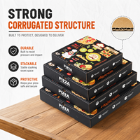 Boîte à pizza jetable personnalisée de 12 pouces avec laminage mat et carton ondulé, prix compétitif et bonne qualité