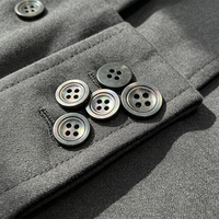 Boutons en nacre noire concaves à 4 trous, double bord fin, boutons à coudre pour costume, chemise, vêtements formels