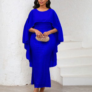 Abito lungo <span class=keywords><strong>da</strong></span> <span class=keywords><strong>donna</strong></span> XL popolare in stile europeo-americano, elegante con paillettes, gonna a tubino sexy, con mantella/sciarpa, vita naturale, antistatico, per la <span class=keywords><strong>mattina</strong></span> - Product Image 3