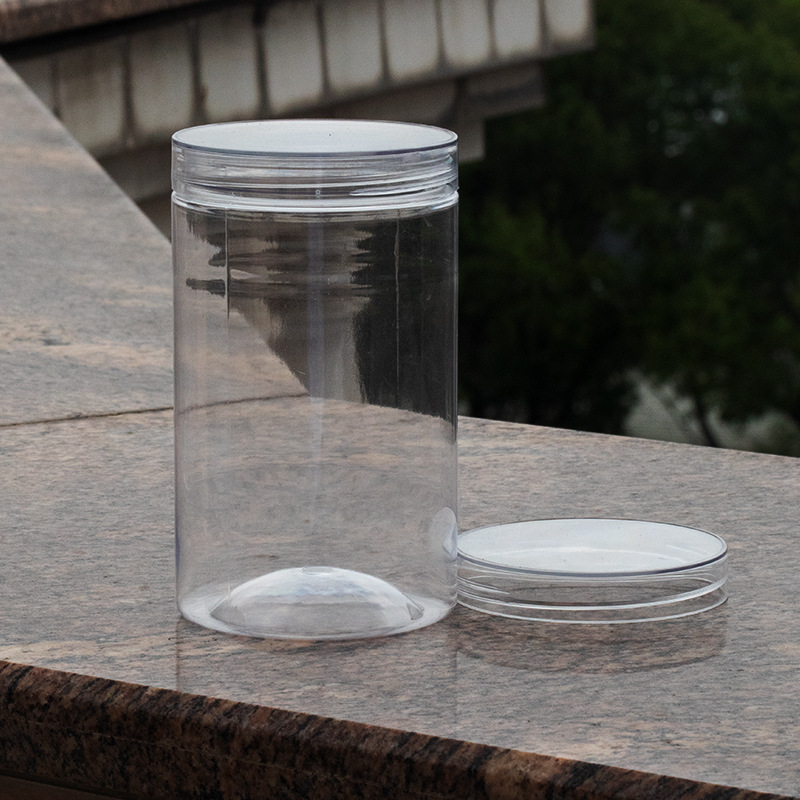In Stock Wholesale PET Clear Plastic Jar Wide Mouth Bottle for Candy Food Scented Tea Pop Jar for Sugar and Jelly