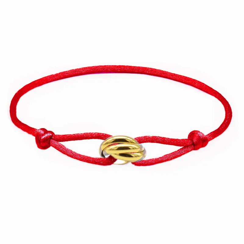 NUORO Hot Selling hand gefertigte gewebte Seil Unisex Paar Armreif Schmuck Edelstahl dreifarbige Gelenk ringe verstellbares Armband