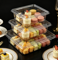 Boîte à pâtisserie carrée en PET transparente anti-buée, conteneur jetable en plastique pour emporter