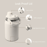 Portable en acier inoxydable à double paroi isolé sous vide pour bouteille d'eau de 40oz avec couvercle à poignée pour le camping