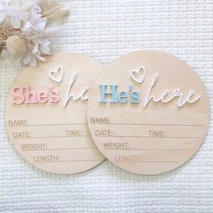 Ella está aquí o él está aquí, placa de anuncio, él está aquí, él está aquí, señal - Product Image 2