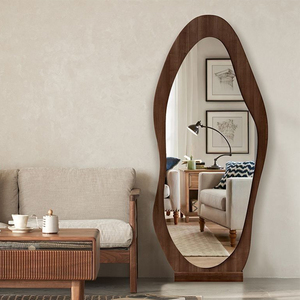 <span class=keywords><strong>Espejo</strong></span> Irregular Asimétrico de Cuerpo Entero |   <span class=keywords><strong>Espejo</strong></span> Moderno <span class=keywords><strong>Ondulado</strong></span> para Pared y Suelo, Decoración para Sala de Estar y Dormitorio - Product Image 3