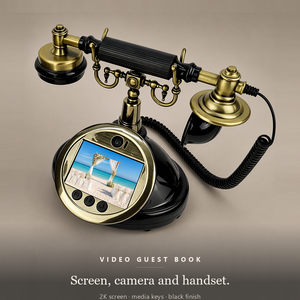 Teléfono con Videolibro de Visitas, Grabador de Mensajes en Video de Estilo Retro para Recepciones - Product Image 4