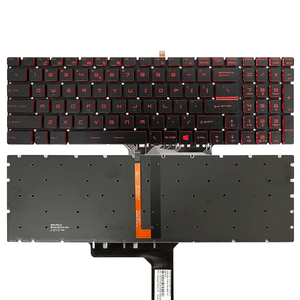 Teclado retroiluminado de un solo color rojo con diseño estadounidense/español (SP) para <span class=keywords><strong>MSI</strong></span> GL62 GL62M GL62VR <span class=keywords><strong>GL63</strong></span> GL65 - Product Image 1