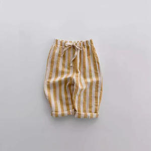 Vêtements pour bébés, printemps-été, <span class=keywords><strong>pantalon</strong></span> rayé en <span class=keywords><strong>lin</strong></span> et coton respirant anti-moustiques pour filles et garçons - Product Image 4