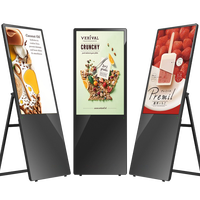 Affichage numérique Android pliable et mobile pour intérieur, écran LCD publicitaire sur pied de 32, 43, 55, 65 pouces
