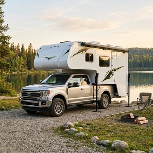 Casa Móvil Tipo <span class=keywords><strong>Camper</strong></span> para Camioneta, de Fibra de Vidrio Reforzada (FRP) Blanca, con Energía Solar, Inodoro, Toldo y Gatos Hidráulicos - Product Image 5