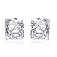 Bijoux à la mode Boucles d'oreilles à clip en filigrane plaqué rhodium en argent sterling 925 pour femme
