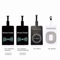 Adaptateur chargeur sans fil micro type c pour chargeur ios 3 types port de charge adaptateur sans fil pour android